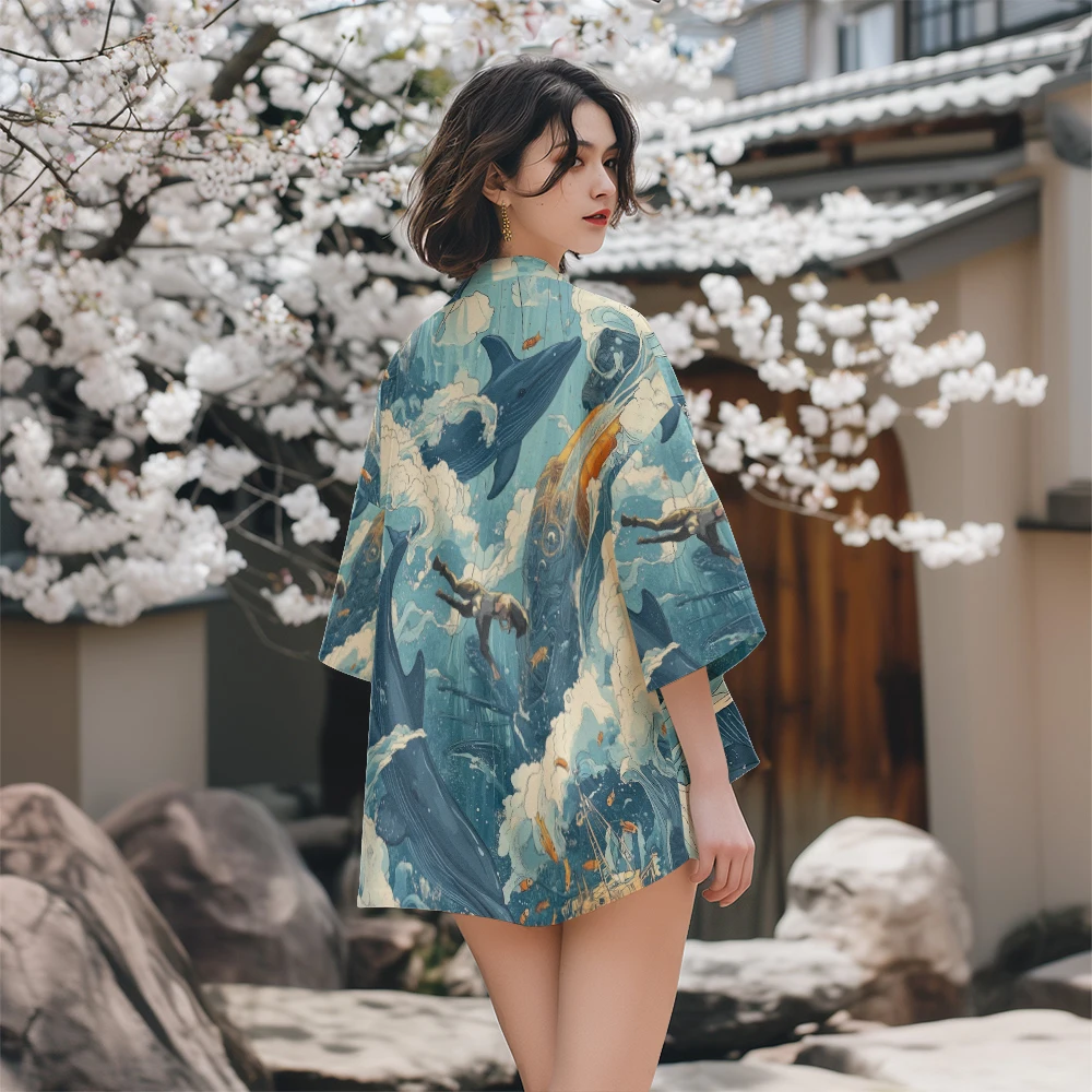 Traditional Kimono Fashion Print Figure Kimono Casual Fashion Kimono Loose Breathable Comfortable Unisex Fashion Japanese Kimono