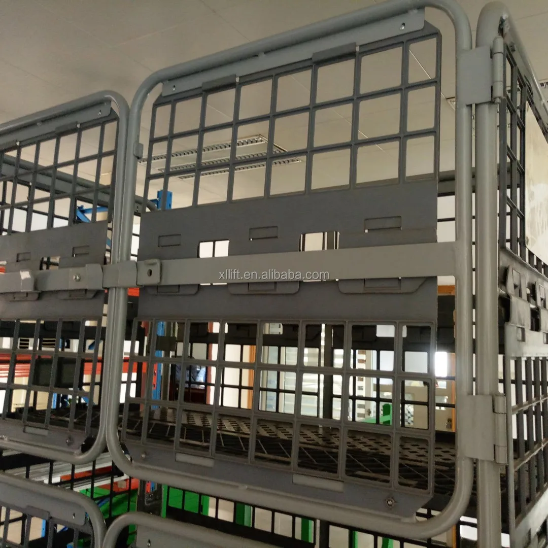 Logistics industrial laundry folding warehouse container cage roll containers trolley with door