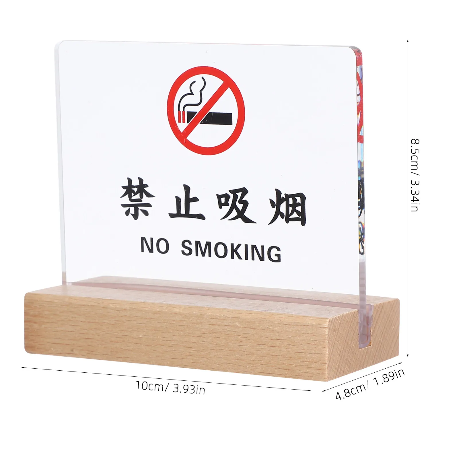 Acrylic No Smoking Table Tent Desk Sign Indicator for Restaurants Hotels Offices Business Non Smoking Warning Card