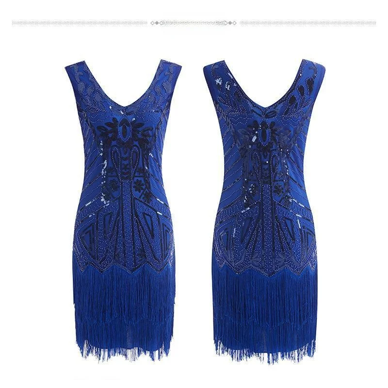 Quali borla Gatsby lentejuelas Dr 920S vestido de noche Retro falda Ultra ort cintura media Princ Sve otro Material 00%