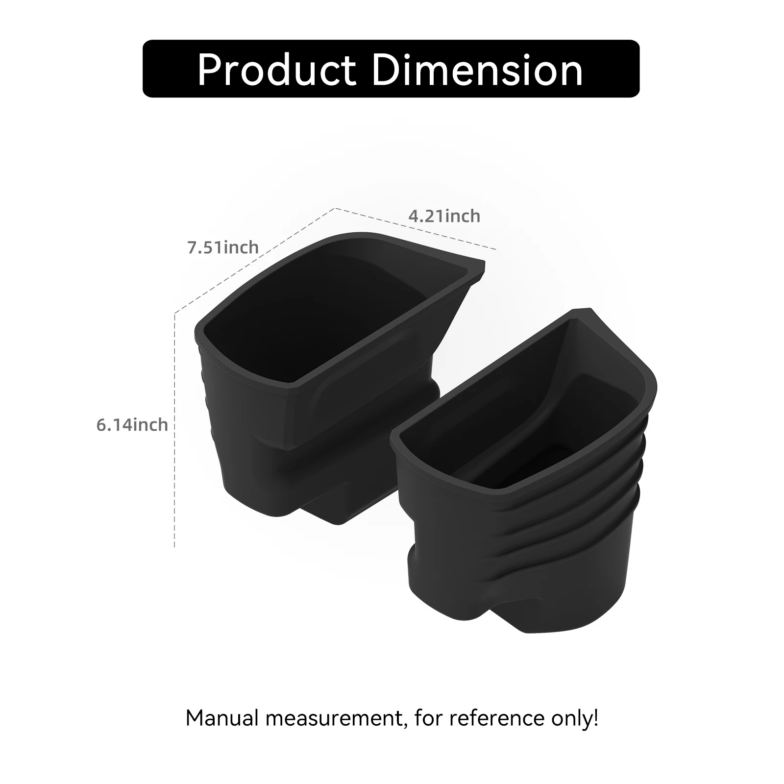 LUCKEASY for Toyota RAV4 2026 Silicone Front Door Pocket Left Right Storage Tray Car Interior Accessories Black