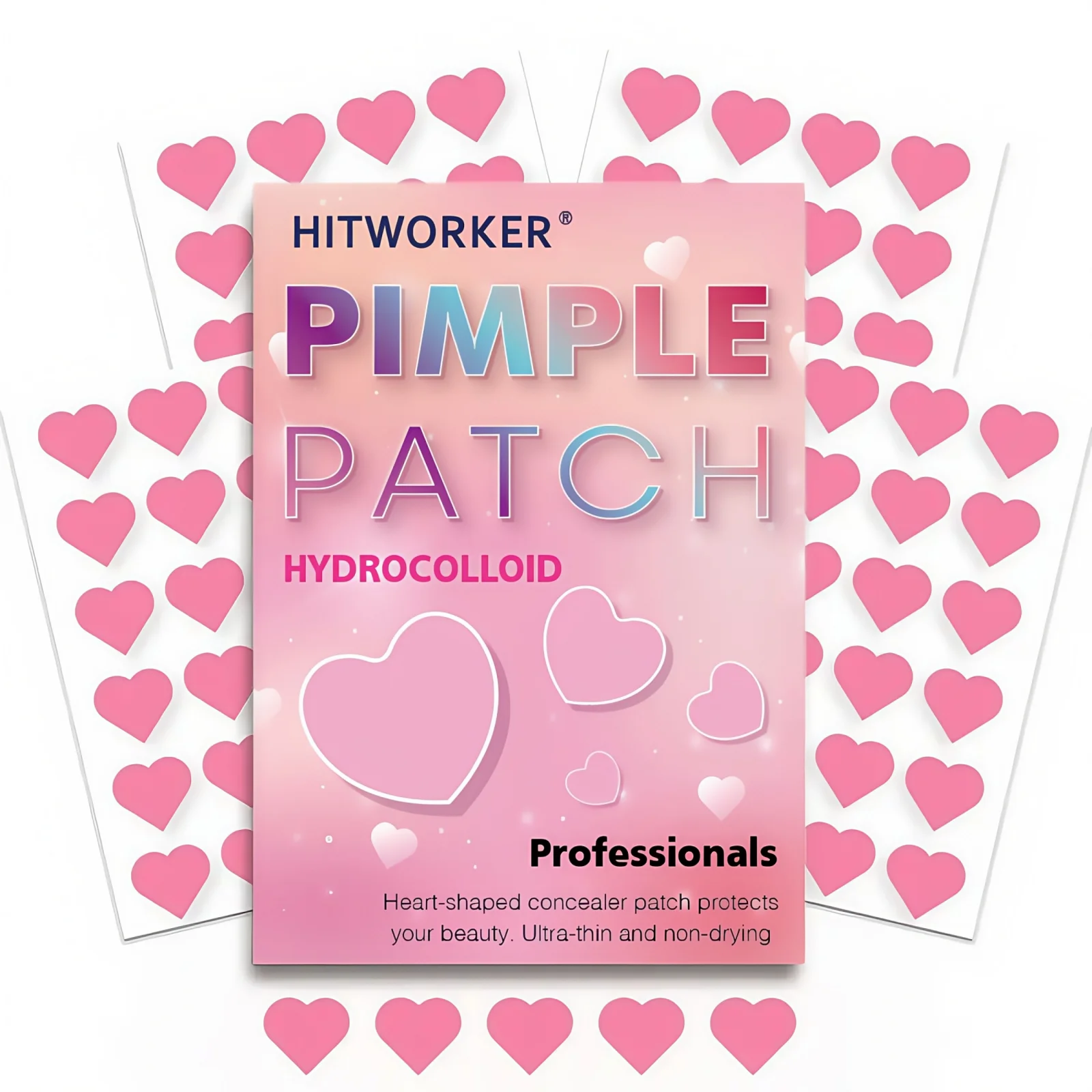 120pcsHydrocolloid Pimple Patches Heart Shaped Ultra Thin Blemish Cover Stickers for Face Daily Skin Care