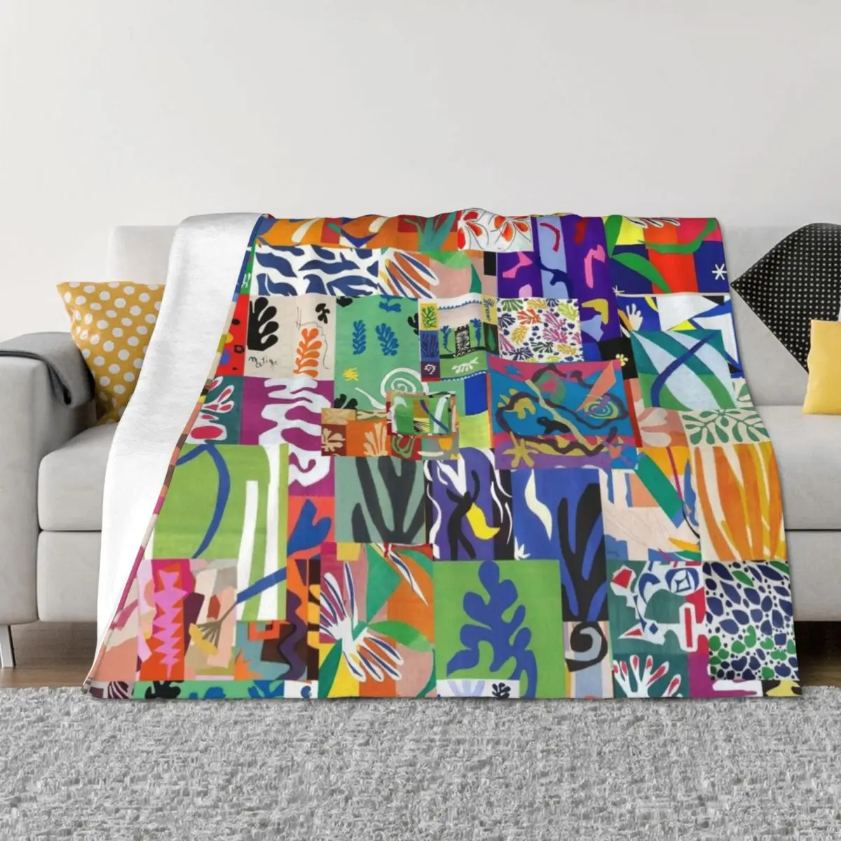 

Henri Matisse Cutouts Throw Blanket blankets and throws Hairy Camping Weighted Blankets
