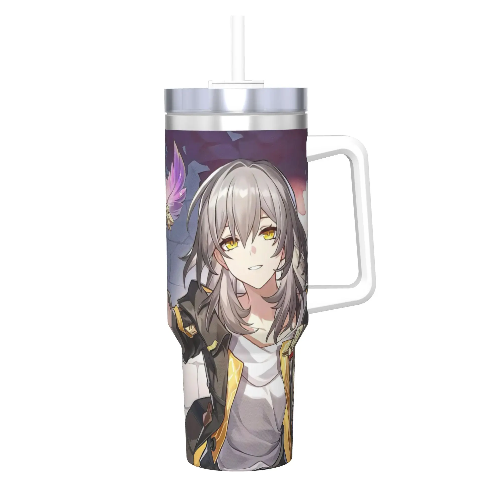 Honkai Star Rail Tumbler With Straw  Stainless Steel Mug Cups Double Wall Vacuum Insulated for Cold Or Hot 40oz