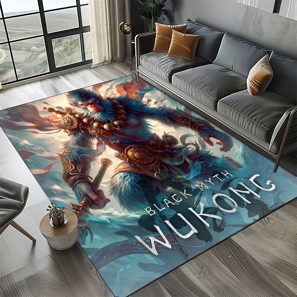 3D Black Myth Wukong Monkey King Cartoon Game Carpet Rug for Bedroom Living Room Home Sofa Decoration,Children Decor Floor Mat