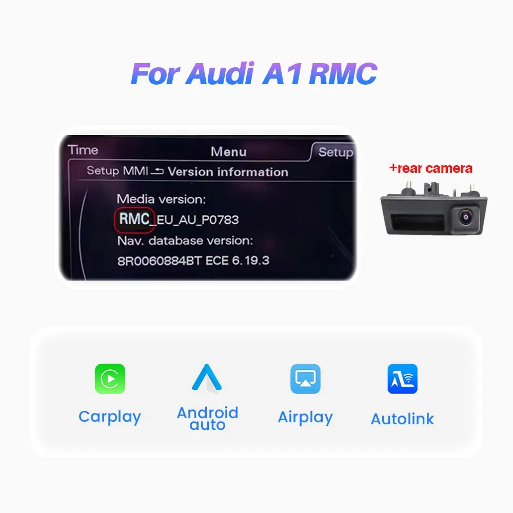 BONROAD Draadloze CarPlay Android Auto Interface Module Voor Audi A1 Q3 2013-2018 RMC HNR met Mirror Link AirPlay Bluetooth GP