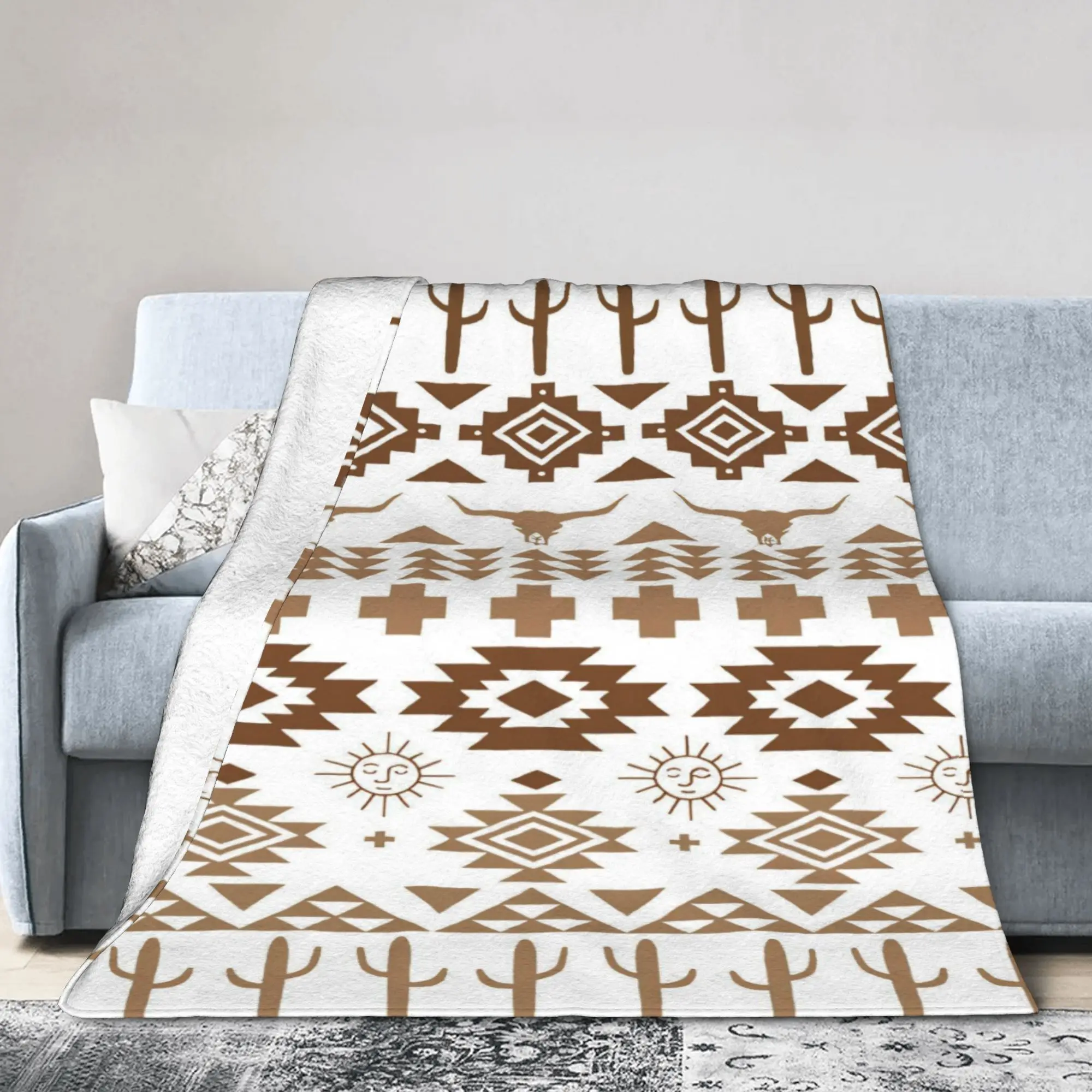 Novelty Design Southwestern Aztec Tribal Blankets Super Soft Fleece  Cozy Throw Blankets Machine Washable