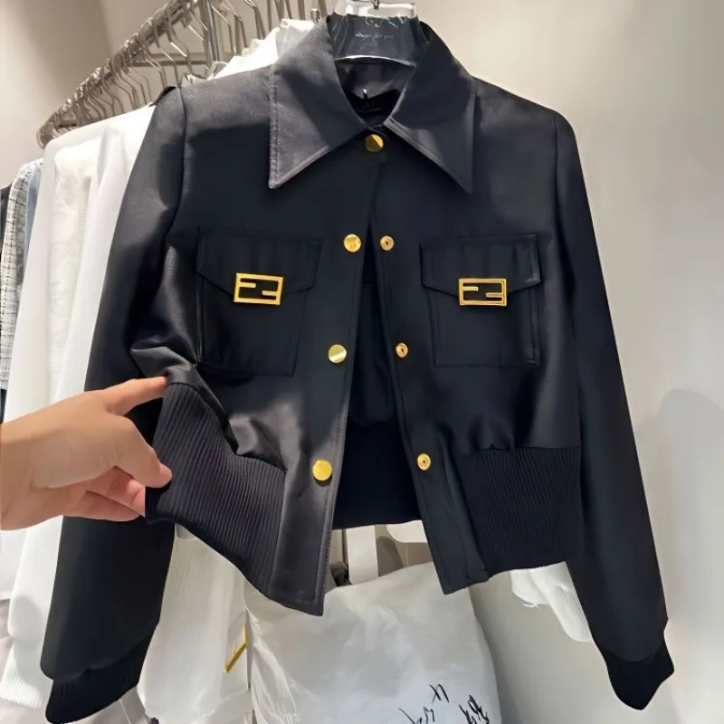 Small Fragrant Wind Golden Button Short Coat Women Fashion Design Sense Niche Jackets Korean Style Leisure Outwear Spring Outfit