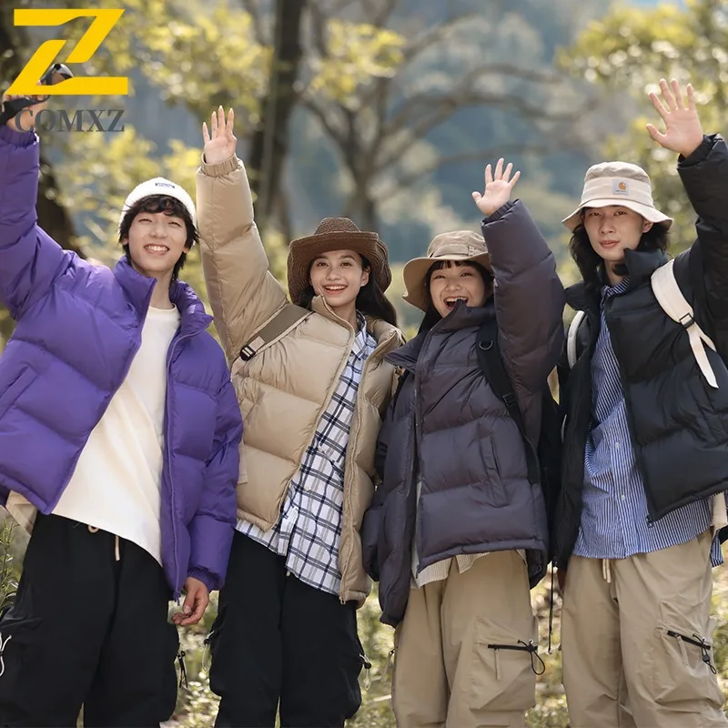 

COMXZ 2025 брендовая зимняя куртка, мужская деловая модная парка с подогревом, морозостойкая парка с капюшоном, мужская повседневная теплая пуховая хлопковая стеганая куртка