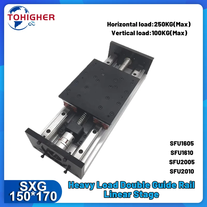 

Heavy Duty Linear Actuator Double Guide Rail HGR20 4 Sliders Block SFU1605/1610/2005/SFU2010 100~1000MM Stroke Single Axis Robot