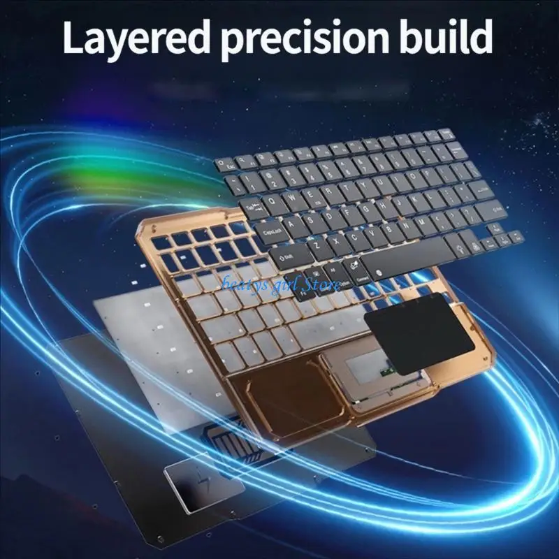 C7AB Thin Clear Bluetooth-Compatible Keyboard With LED Backlit And Touchpad Rechargeable Wireless For Computer Gaming