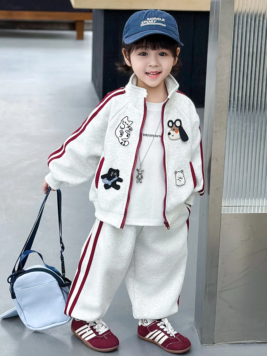 

Весенний спортивный костюм для мальчиков: комплект из двух предметов с мультяшным принтом, повседневная спортивная одежда из хлопка, с длинными рукавами и брюками