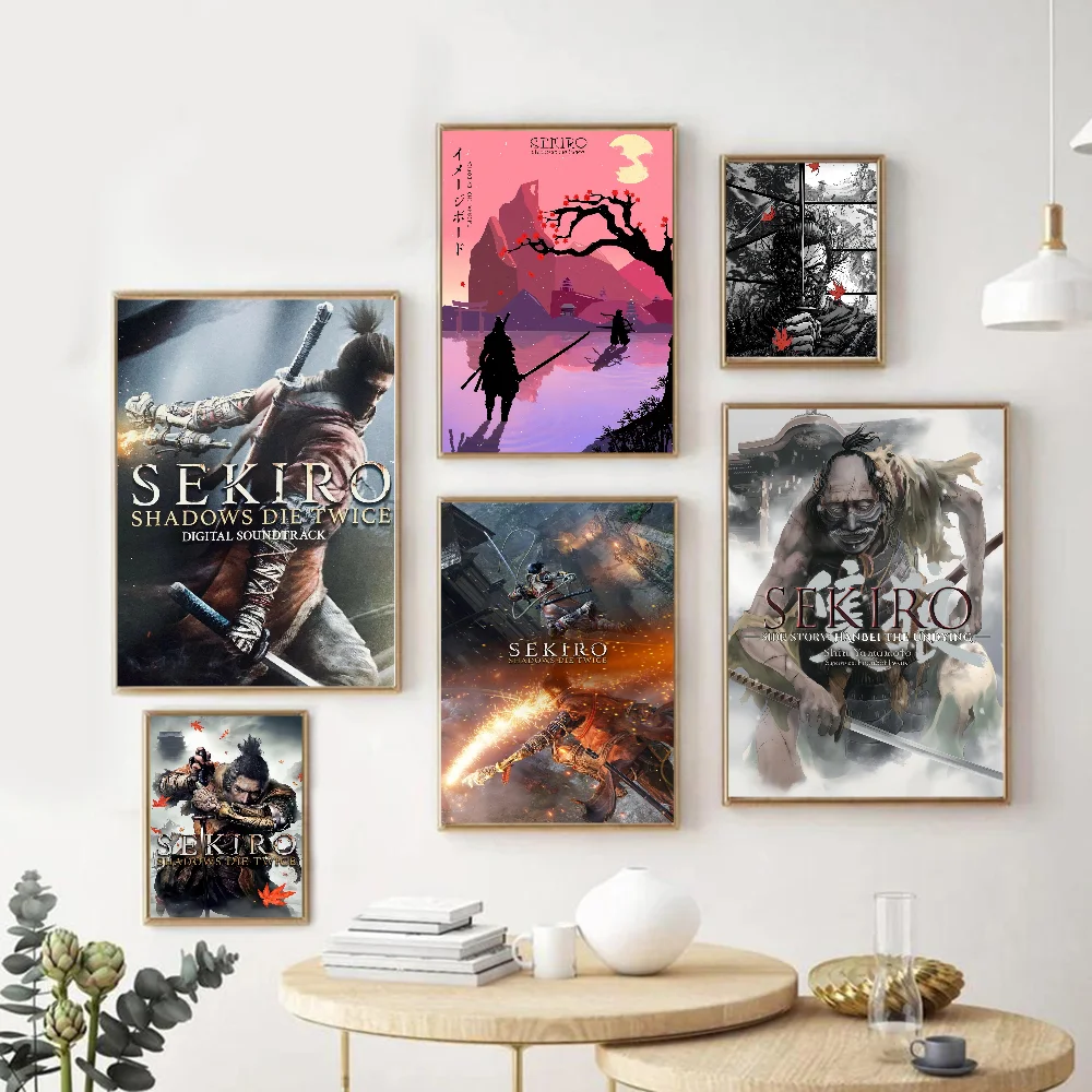 The Game S-SEKIRO Shadows Die Twice Classic Movie Posters Whitepaper Sticker DIY Room Bar Cafe Aesthetic Art Wall Painting