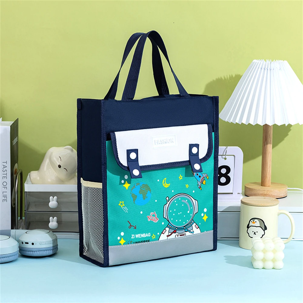 

Portable File Handbag Large Capacity Tote Bag Cartoon Space Student Training Books Stationery Storage Bags File Bag School Bag