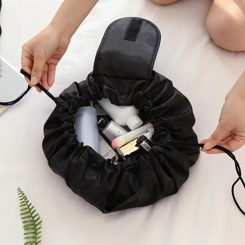 1Pc Women Drawstring Cosmetic Bag Travel Storage Makeup Bag Organizer Female Make Up Pouch Portable Waterproof Toiletry Beauty