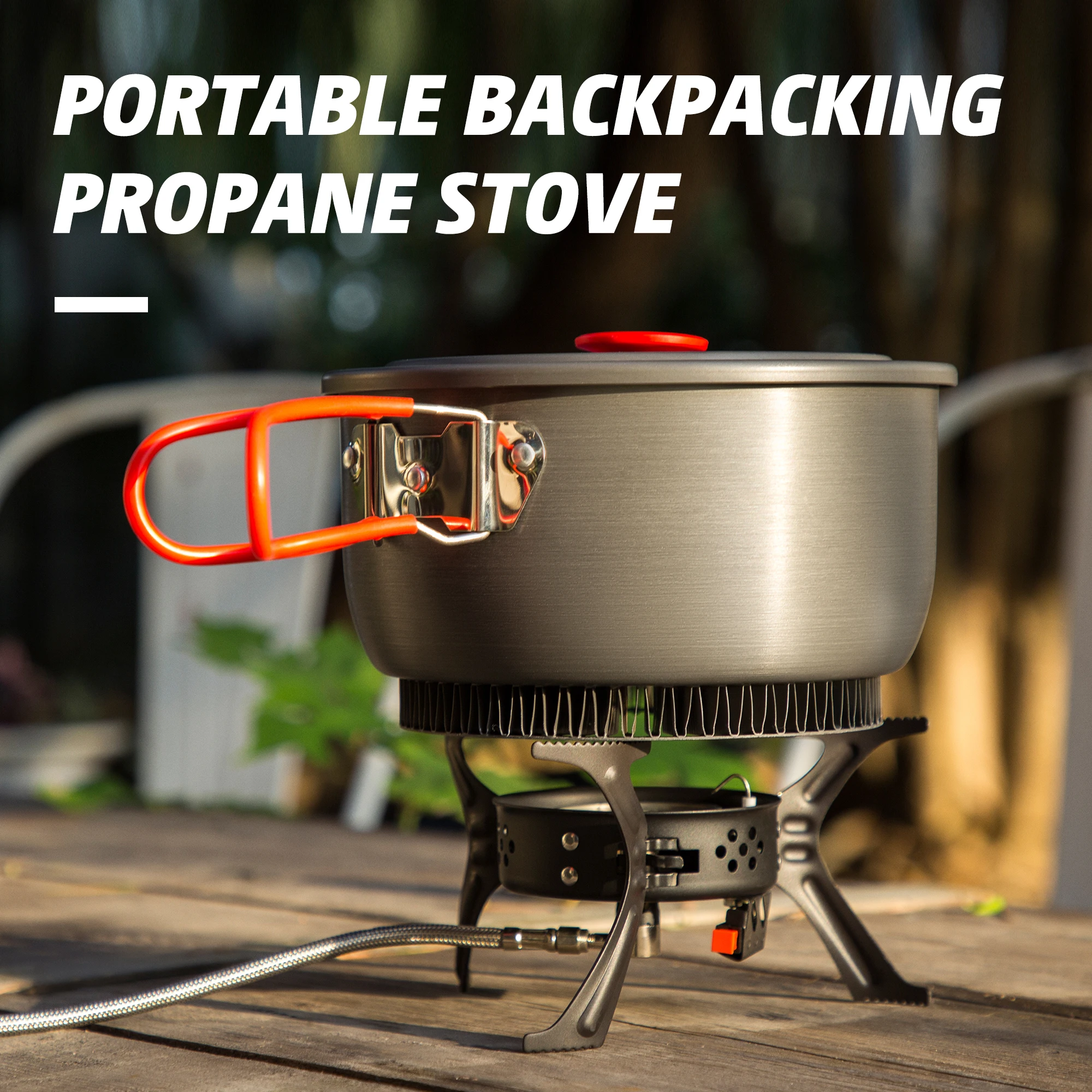 Kingpool แบบพกพากลางแจ้งทําอาหารเตาแก๊ส MINI SINGLE Burner สแตนเลส Picnic Tourist โพรเพนบิวเทนเตาแก๊สแคมป์ปิ้ง