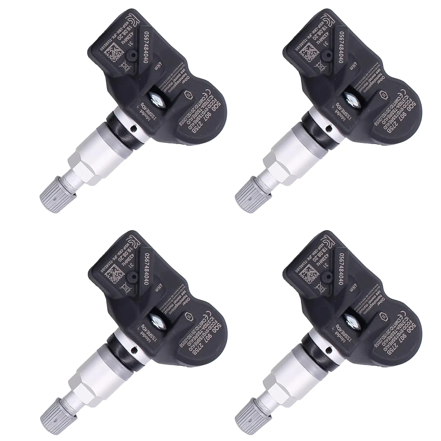 

4PCS OE 5Q0907275B TPMS Sensor 433MHz for VW Tiguan 2016-2019 Audi A7 Sportback 2019 Tire Pressure Monitoring System Replacement