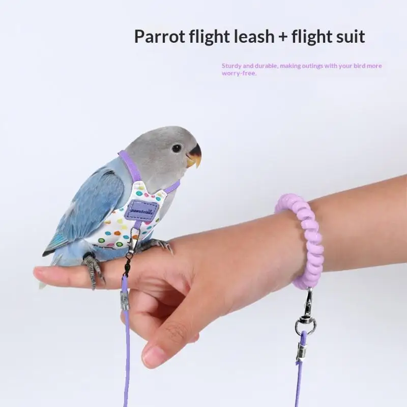 Hot Sale Parrot Harness And Leash Set With Soft Vest Sturdy Anti Escape For Small Parrots Outdoor Walking