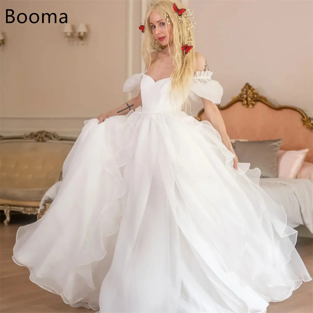 

Booma A-Line Off The Shoulder Princess Wedding Dresses Pleat Long Simple Long Brides Gown Custom Made 2025