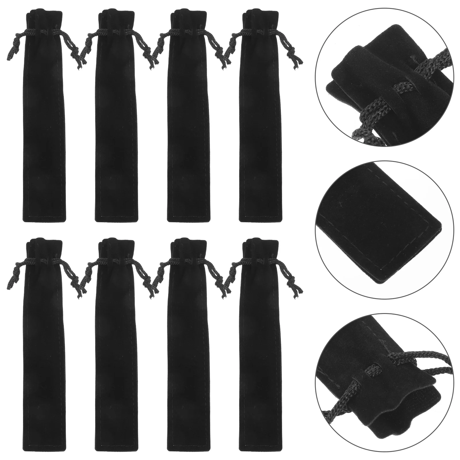 

25pcs Flannel Pen Pouch Drawstring Pen Bag Storage Sleeve Stationery Holder Gift Case For School Office Home Student