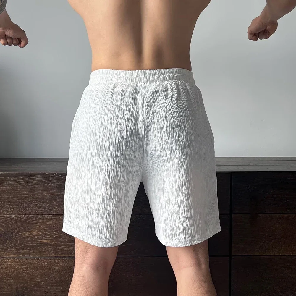 نزهات غير رسمية فضفاضة تناسب السراويل السراويل الرياضية غير رسمية شورتات الشاطئ مريحة للرجال 2XL مادة البوليستر تصميم بلون واحد