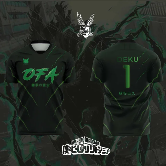 

Футбольная майка в стиле DEKU с дизайном Грин Вэлли Коусуке из коллаборации Bandai и «Моя геройская академия», размер 1.