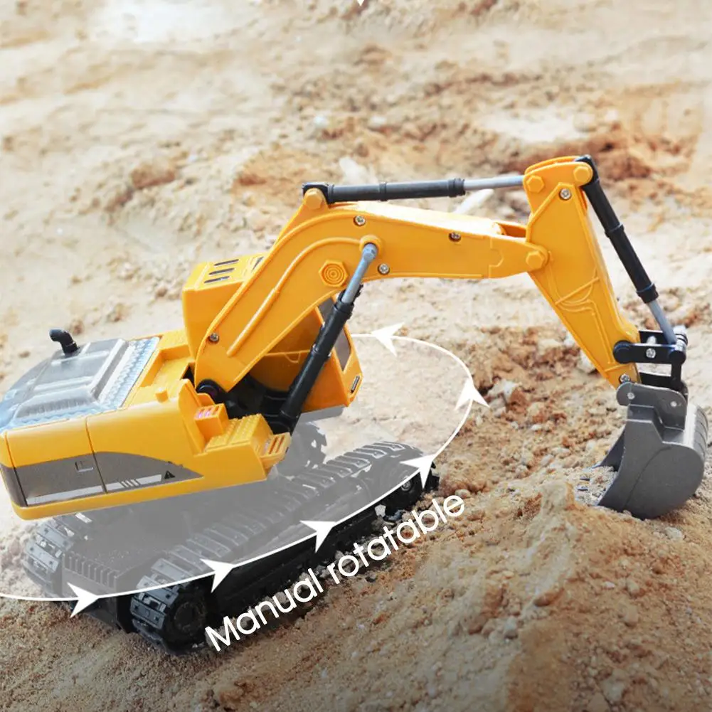 1:24 RC Trucks escavatore telecomandato Bulldozer giocattolo per ragazzo bambini regalo ingegneria auto veicolo elettrico gru dumper T J5X8