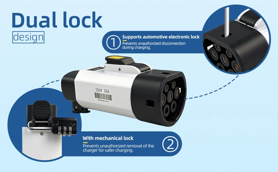 EVqiaoyi NACS auf Typ2 EV-Adapter 32A 7KW von Tesla Pile auf Typ2 EV-Ladekonverter für EU-Standard-Autos – Detail 4