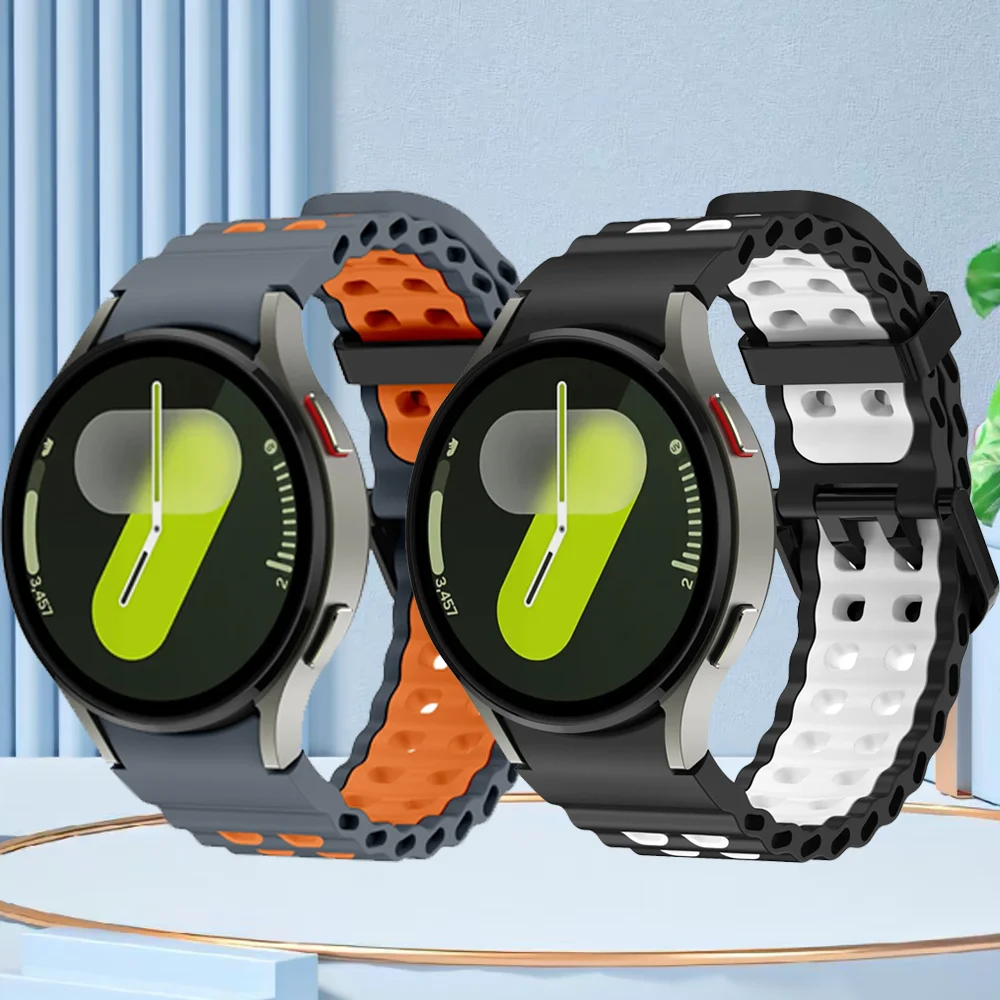 Nahtloses Sport-Silikonarmband für Samsung Galaxy Watch 7 FE 6 5 4 40mm 44mm 4/6 Classic 42mm 46mm 43mm 47mm 5 Pro 45mm Armband