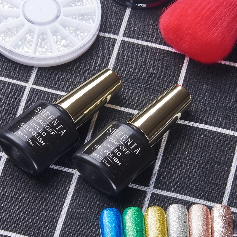 Sheenia BMT028C Gel-Nagellack, Basisgrundierung und mattierter Decklack, transparente Grundierung, Soak-off-Lack, Roségold-Lack