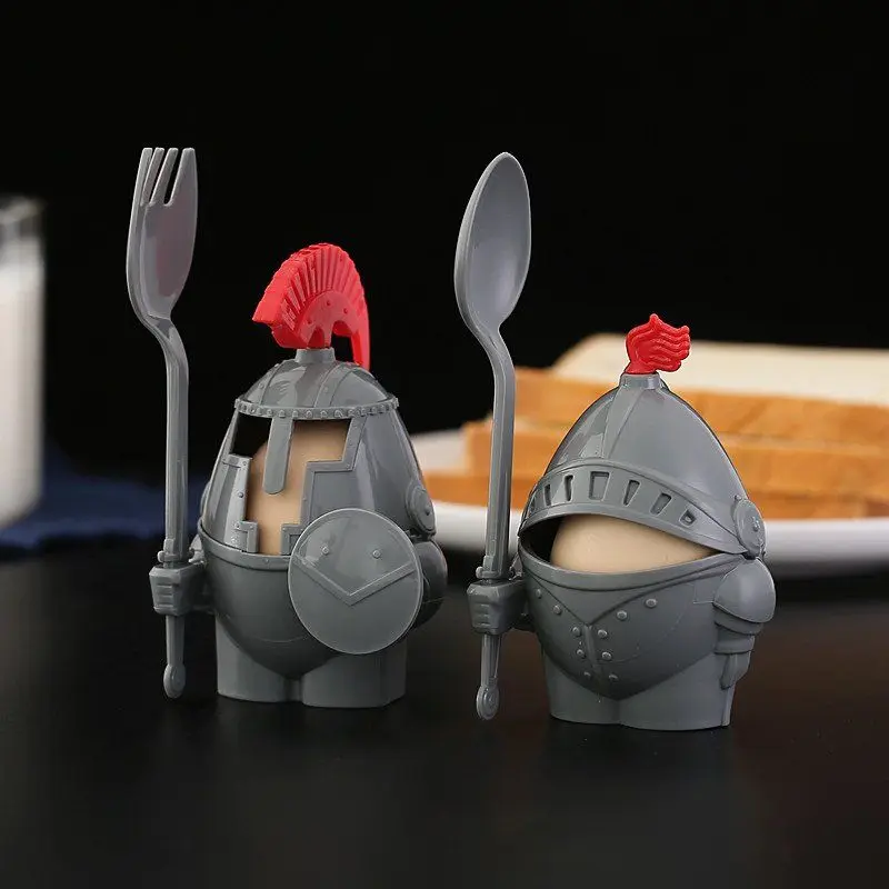 Soft or Hard Boiled Egg Cup Holder With a Spoon Included- Knight Design - Kitchen Utensil Decor