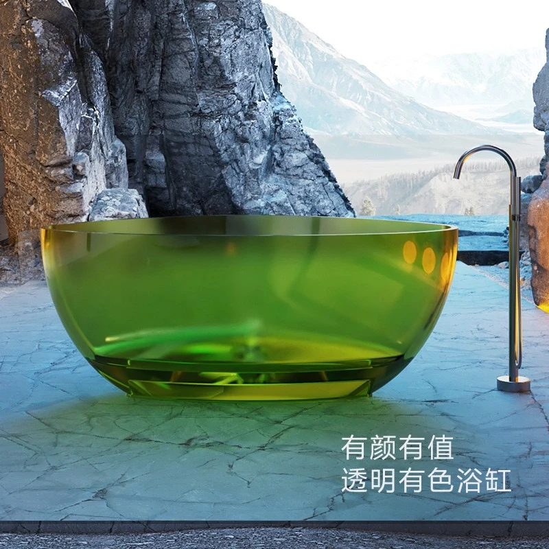 

Transparent Resin Bathtub Home Independent Internet Celebrity Triangle Hotel B & B Color Crystal Bathtub