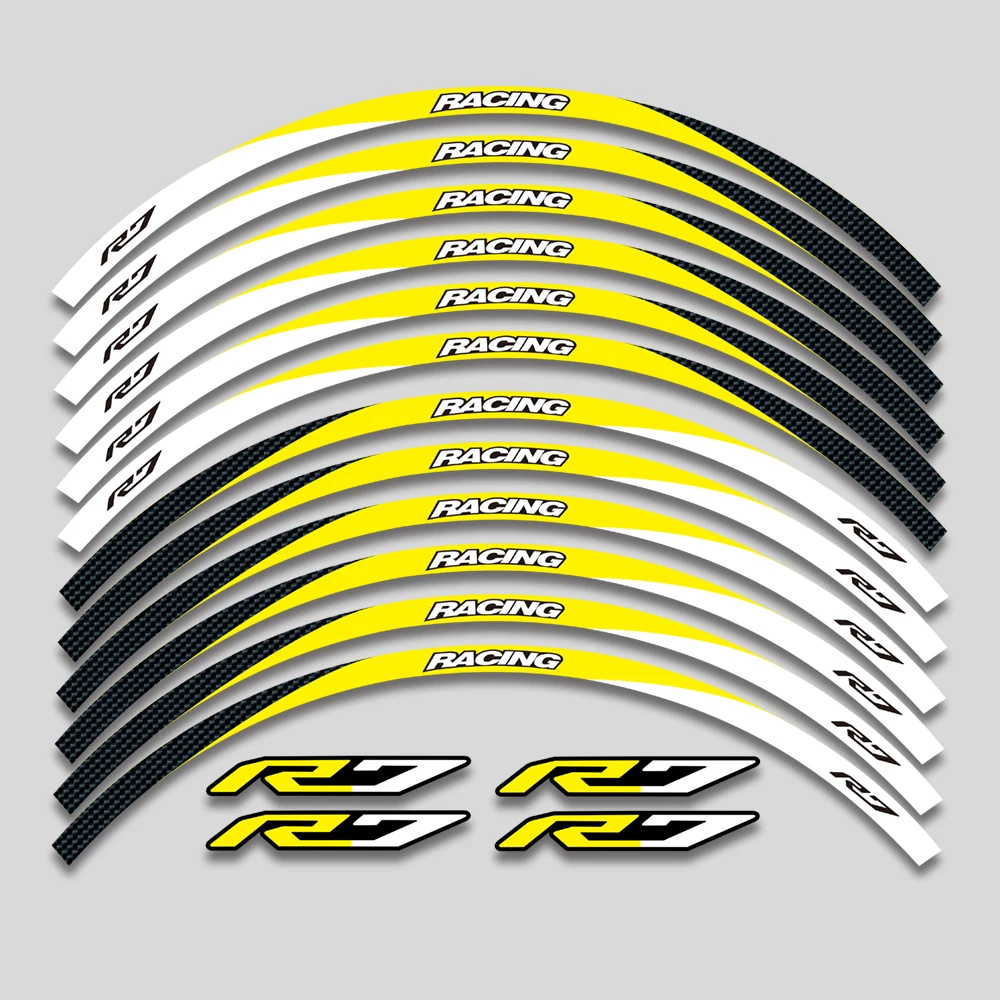 

For Yamaha YZFR7 YZF R7 17inch Motorcycle Accessories Sticker Wheel Reflective Stripe Rim Tire Waterproof Decorative Decals Set