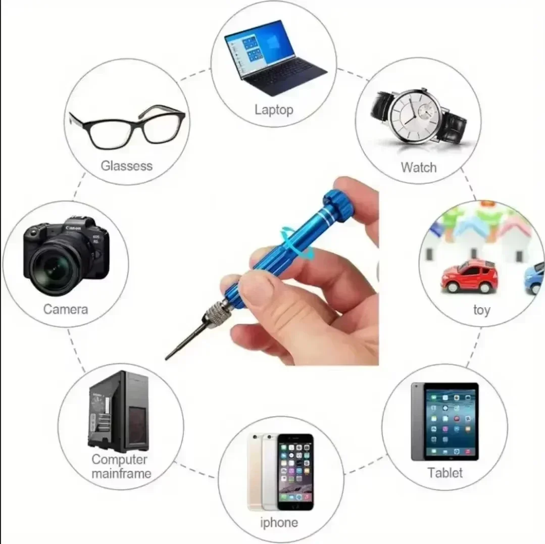 5-in-1 Multi-Function Screwdriver Set for Mobile Phone Watch Glasses Disassembly Notebook Repair Tool Kit Accessory