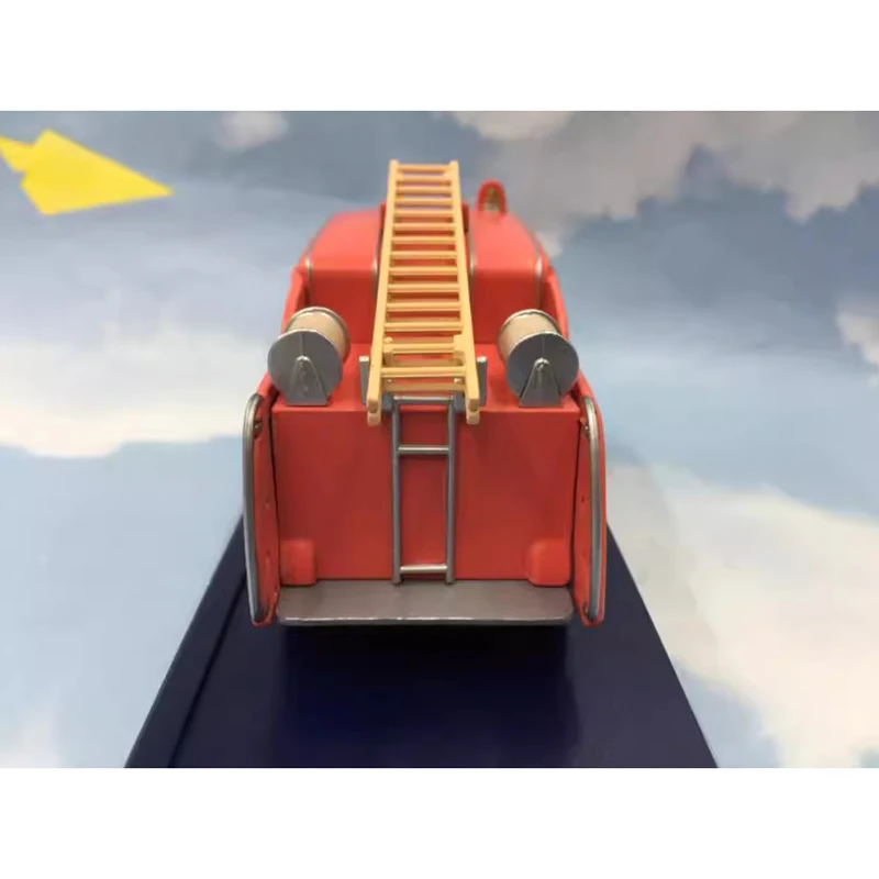 Have Flaws Diecast Alloy 1:43 The Adventures Of Tintin Red British Fire Truck Model -Ladder broken