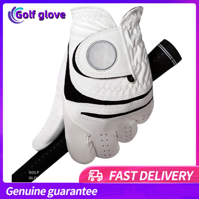 1 Pc Golf Gloves Men Left/Right Hand Soft Breathable Pure Sheepskin Anti-Slip Golf Guantes Women Men Comfortable Fitting Mittens