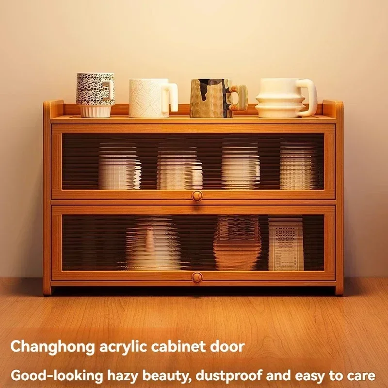 Kitchen Countertop Seasoning Rack Storage Shelf, Product Sorting Rack, Layered Multifunctional Storage Cabinet, Dust-proof Cabin