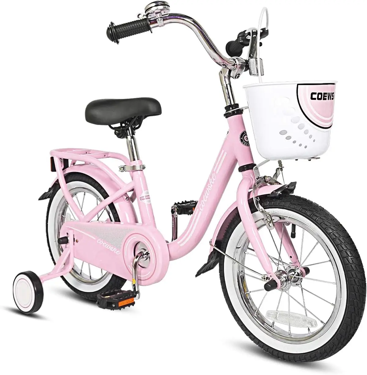 Steel Frame Kids Bike with Training Wheels for Ages 3-12, 14-20 Inch Sizes