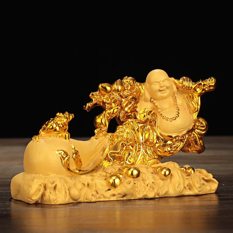 Laughing Buddha Modern Art Sculpture Crafts Maitreya Statue Resin Home Decor Accessories  Ornaments Car Decoration Gifts