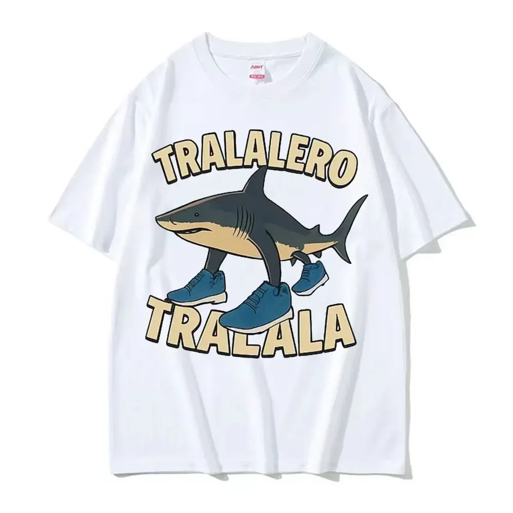 Divertente Running Shark Meme T-shirt Donna Moda T-shirt vintage T-shirt Abbigliamento donna