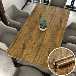 Self Adhesive Waterproof Wallpaper Vinyl Wood Grain Wall sticker for Bedroom Wardrobe Table Sticker Furniture Home Improvement