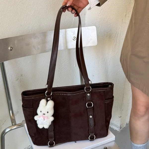 korean-style-suede-leather-tote-bag-women's-large-capacity-commuter-single-shoulder-bag-fashionable-autumn-new-model