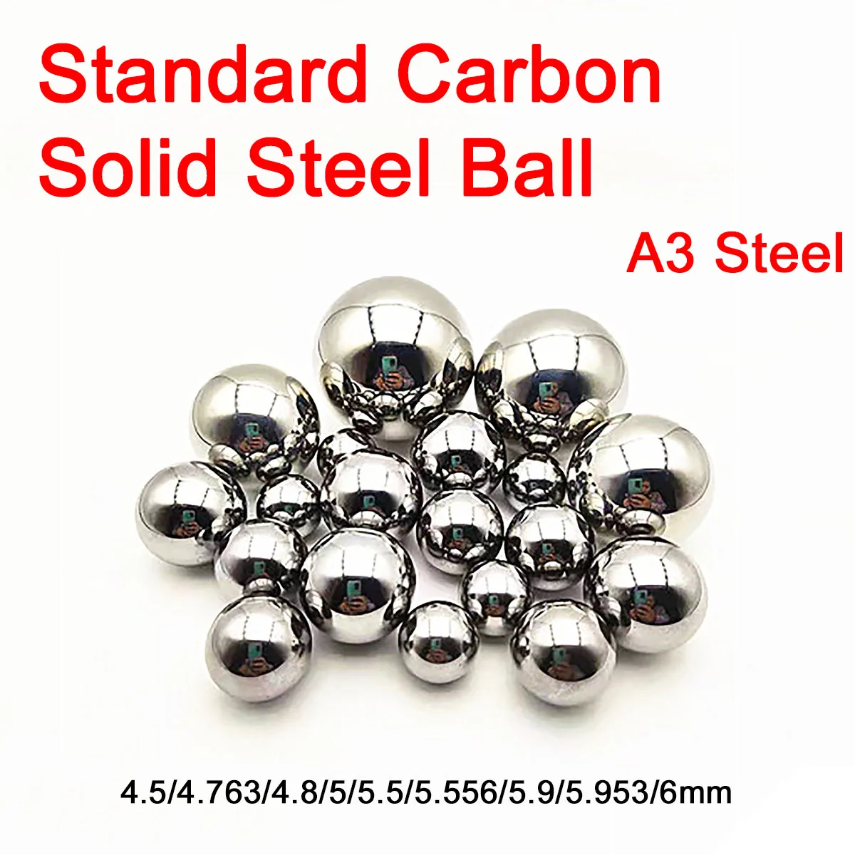 

10/50/100/500Pcs Standard Carbon Solid Small Steel Balls Roller Beads Diameter 4.5/4.763/4.8/5/5.5/5.556/5.9/5.953/6mm A3 Steel