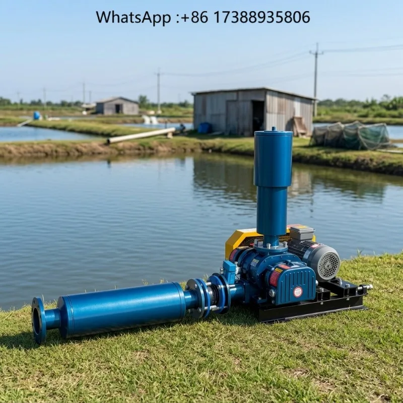 380V Oil Free 5.5kw Three Leaf Roots Blower for Fish Pond Oxygenation