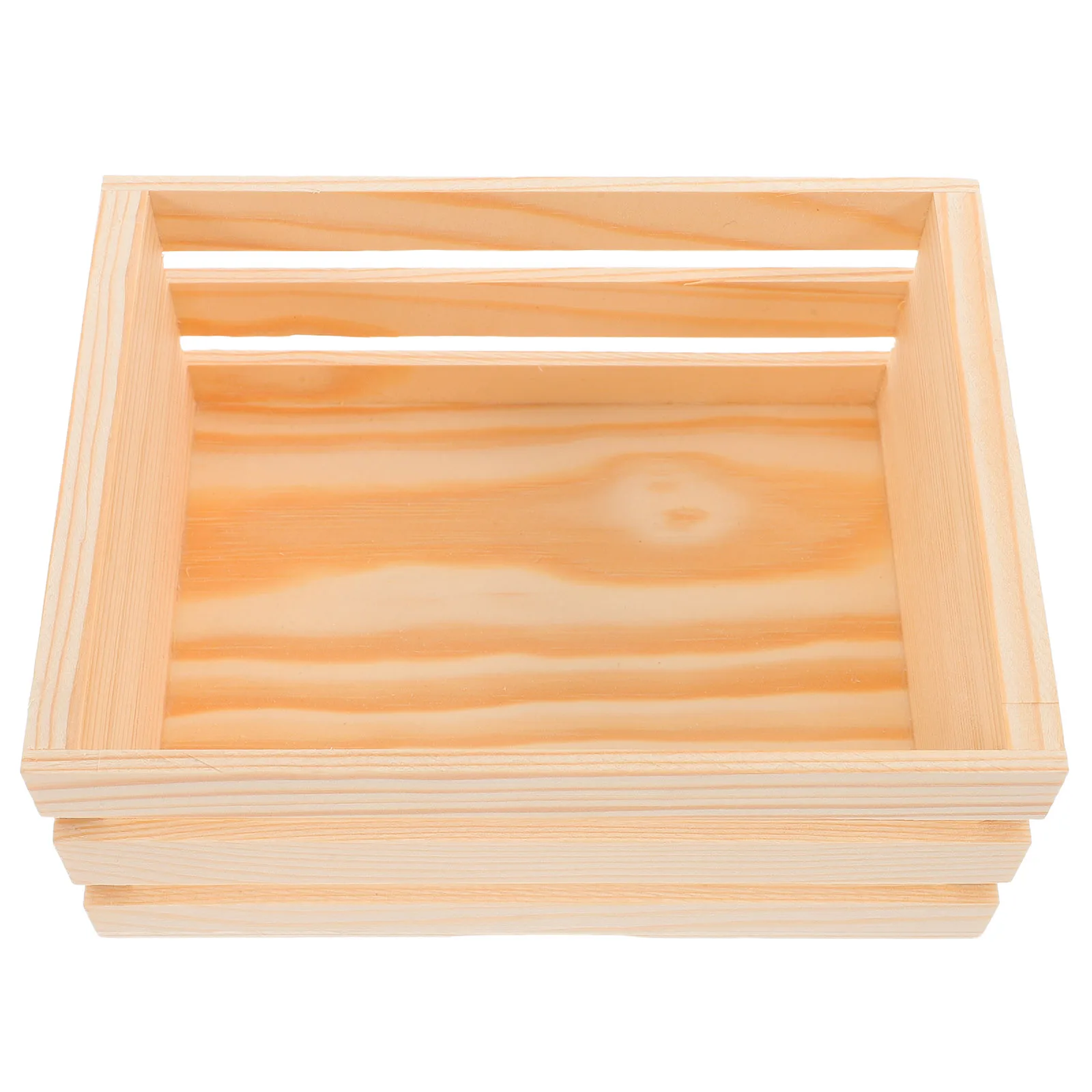

Desktop Wooden Storage Box Vintage Small Basket Beige Decorative Organizer Compact Wood Multifunctional Storage Case