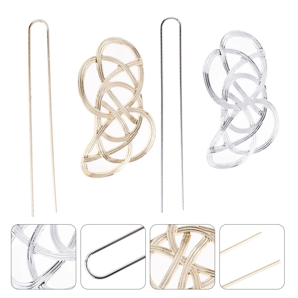 

2 Pcs Steamed Stuffed Bun Vintage Hairpin Women's Stick Accessories Alloy Holders for