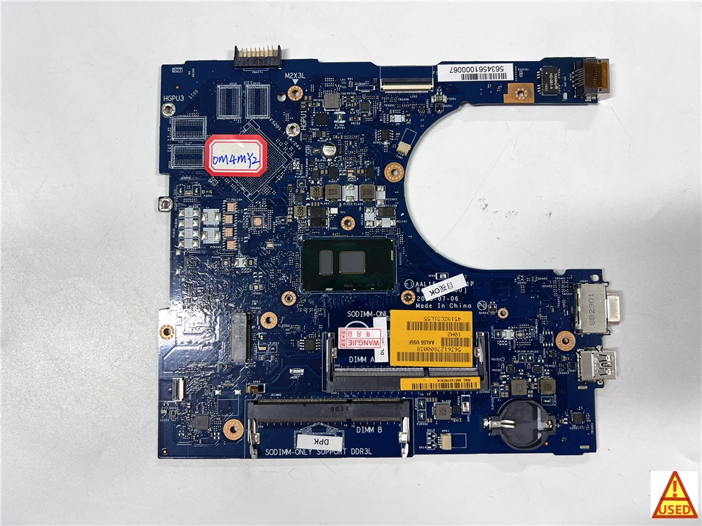 

USED Laptop Motherboard FOR Dell 5559 3459 3559 5459 CN-0M4MY2 LA-D071P with CPU SR2EY i5-6200U 100% Working Test Passed