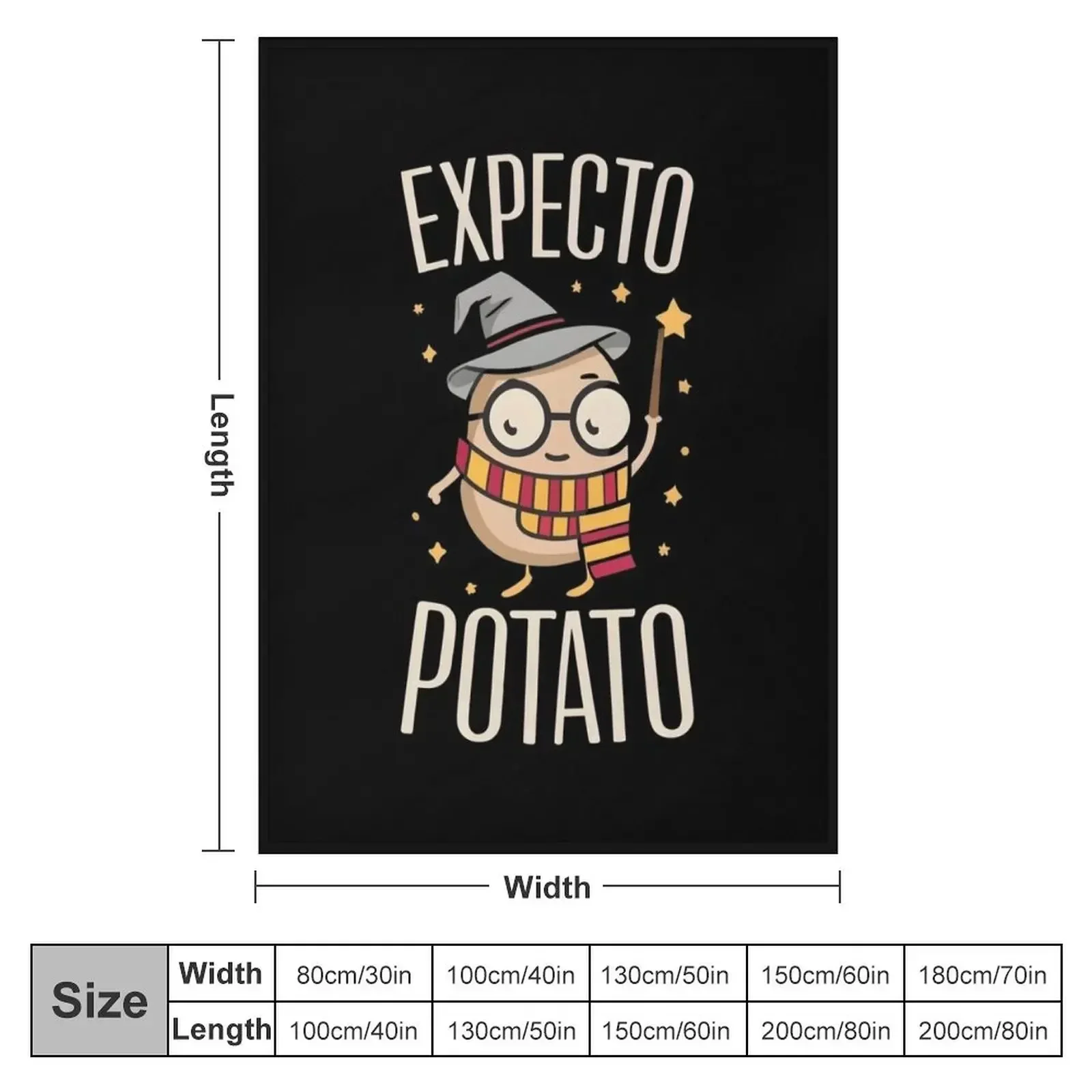 Expecto Potato - Wizard Funny Throw Blanket Sleeping Bag Plaid on the sofa heavy to sleep Blankets Sofas Of Decoration Blankets