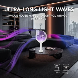 Electric mosquito eliminator, USB charging, flippable angle and adjustable, home repellent, 3500v Main Mosquito Electric Racket Sales - №2