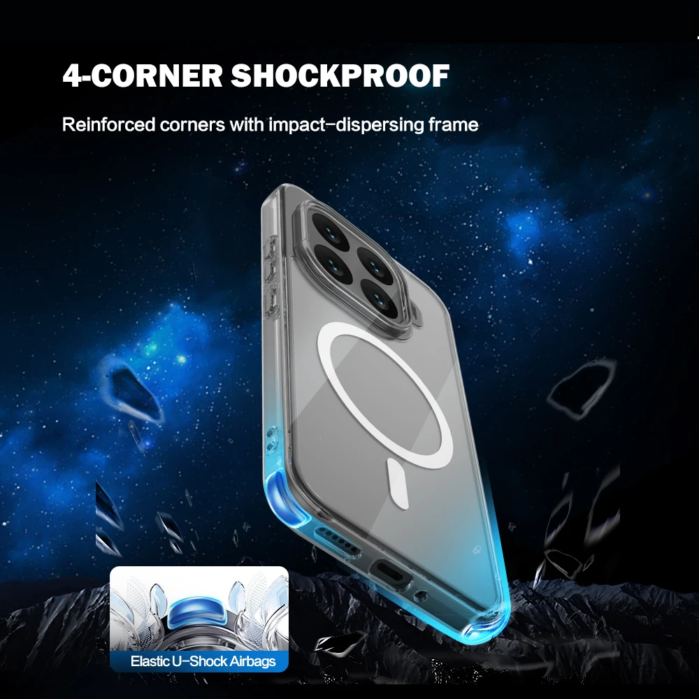 LeReach TOC Series Magnetic Case for Xiaomi 15T 17T Pro 17T Transparent Wireless Charging for Magsafe Shockproof Acrylic Cover